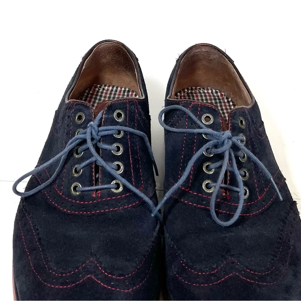 Johnston & Murphy Wingtip Oxfords Men's Size‎ 10M Blue Suede
